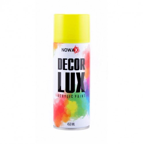 Акриловая флуоресцентная краска желтая NOWAX Decor Lux 450мл