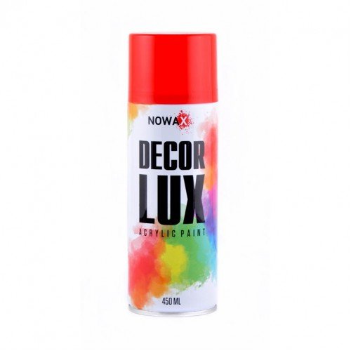 Акриловая краска глянцевая сигнально красная NOWAX Decor Lux (3001) 450мл