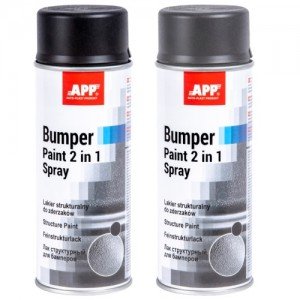 APP Краска бамперная Bumper Paint 2 в1 Spray структурная, 400 мл, черный (020811)
