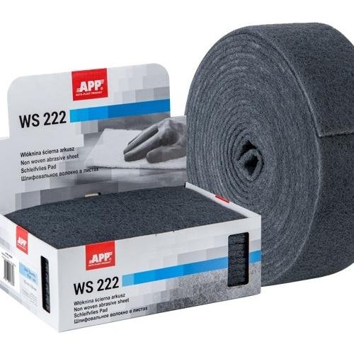 APP Наждачка волокнистая WSR 222 100mm x 10m, серый (10 шт), среднеабразивная, рулон (06ZR220)