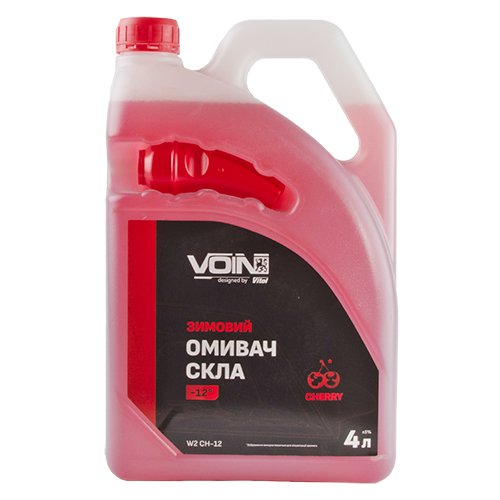 Омыватель стекла зимний VOIN "-12" Cherry 4л (канистра с воронкой)