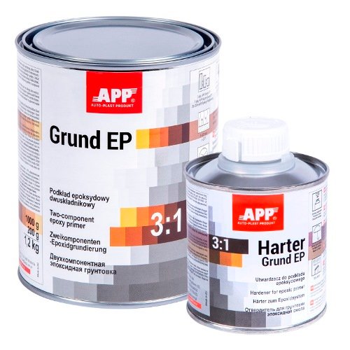 APP Грунт эпоксидный Grund EP 3:1 с утв., серый 1l+0.2l (021201 + 021202)